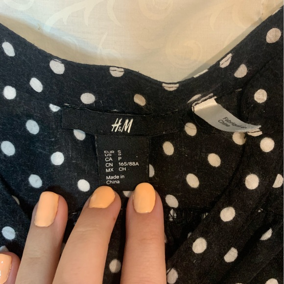 H&M Navy Blue Polka Dot Blouse - Picture 2 of 2